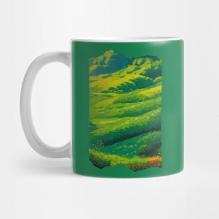 Green Meadow Scenery - Flat Colors Mug